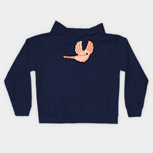 Avian Elegance: Pixel Art Bird Design for Fashionable Attire Kids Hoodie